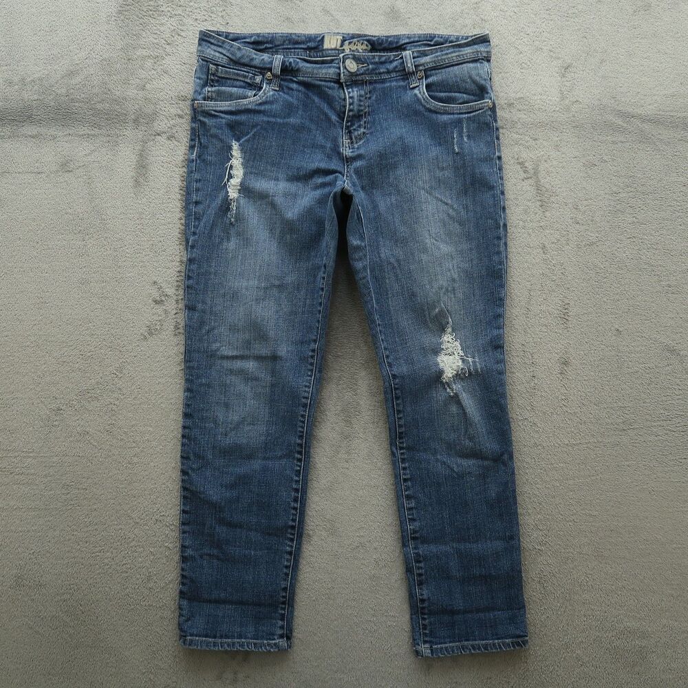 KUT from the Kloth Jeans Women's Size 12 Mid-Rise Straight 28" Inseam Distressed